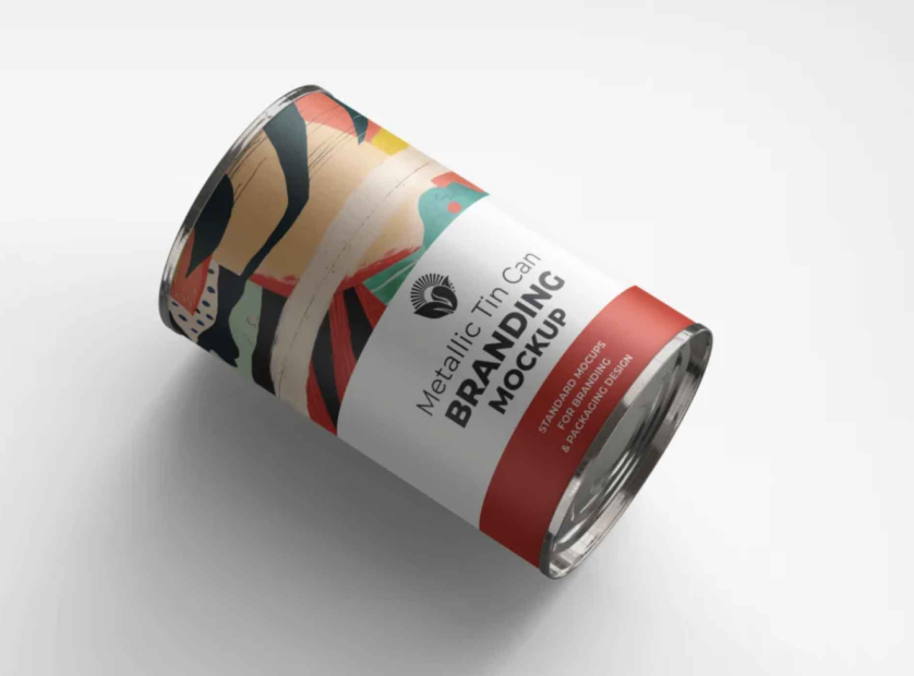 a can with a label on it